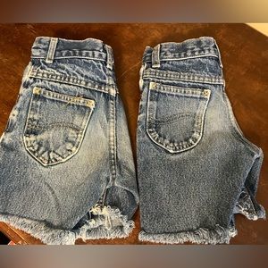 Vintage kids lee cutoff Jean shorts made USA 2/3 T Daisy dukes boys